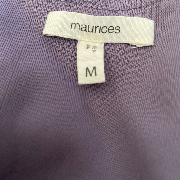 Maurices Women's Polka Dot Mesh Ruched Sleeve Peplum Blouse Size Medium - Picture 5 of 7